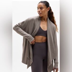 MEDIUM Athleta Women's Draped Cardigan - Taupe